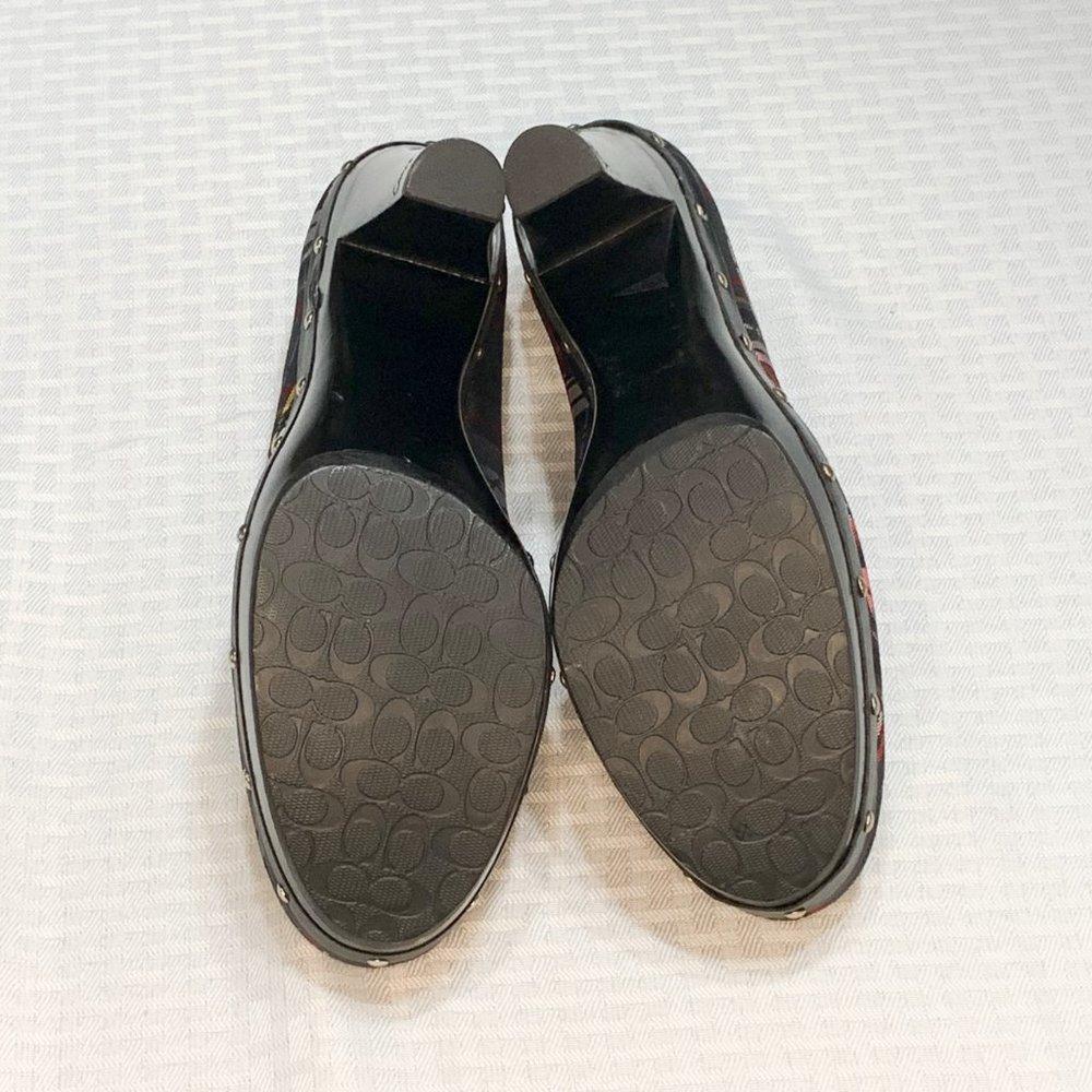 Coach Tartan Plaid Carli Studded Pumps - Picture 4 of 7
